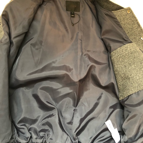 JCrew Wool Bomber, grey, XS, new without tags - Picture 3 of 7